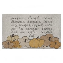 Fall Pumpkin Sentiment Outdoor Door Mat, design by Corinne Rose Designs, 18"x30"