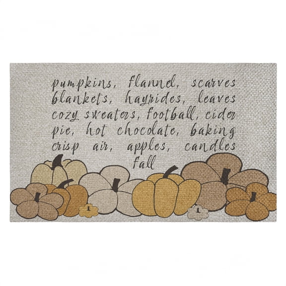 Fall Pumpkin Sentiment Outdoor Door Mat, design by Corinne Rose Designs, 18"x30"
