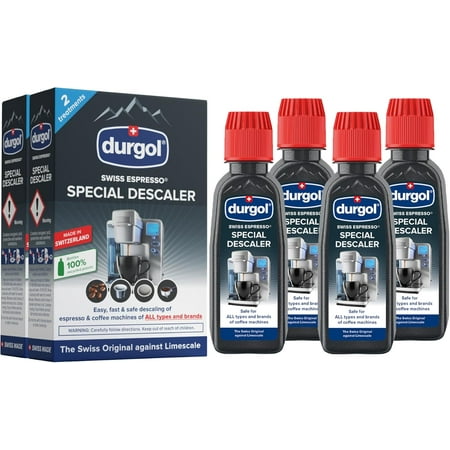 Swiss Espresso, Descaler and Decalcifier for All Brands of Espresso Machines and Coffee Makers, 4.2 Fluid Ounces (Pack of 4)