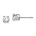 thumbnail image 4 of 14K White Gold 5mm Cubic Zirconia Stud Earrings, 4 of 7