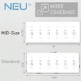 thumbnail image 5 of [5 Pack] NEU 6 Toggle Mid-Size Switch Cover Wall Plates, 6-Gang 12" x 4.75", Unbreakable Polycarbonate Thermoplastic, Glossy White, 5 of 5