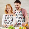 thumbnail image 5 of White Chicken Folk Pattern Apron-Garden Aprons for Women with Pockets-Cotton Linen Waterproof Kitchen Cooking Gardening Aprons Adjustable for Kitchen,Cooking,BBQ and Salon 33x27 Inch, 5 of 6