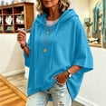 thumbnail image 4 of Xdegoge Women's Oversized Poncho Hoodie Batwing Half Sleeve Pullover Sweatshirts High Low Hem Loose Fit Casual Fall Tunic Tops Slouchy Comfy Loungewear, 4 of 7