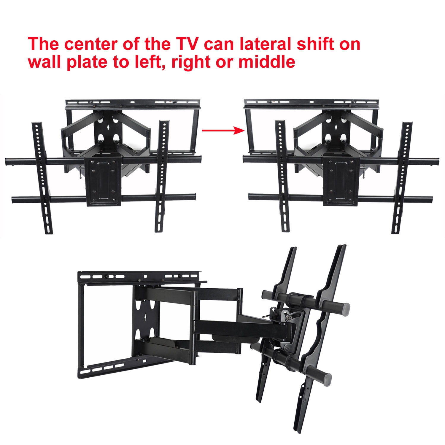 VideoSecu Articulating Tilt Swivel TV Wall Mount for 40"-88" LED LCD Plasma OLED HDTV Flat Panel Screen Heavy Duty Full Motion, Long Extension 24inch, with VESA 684x400/600x400/400x400/200x200mm BCL