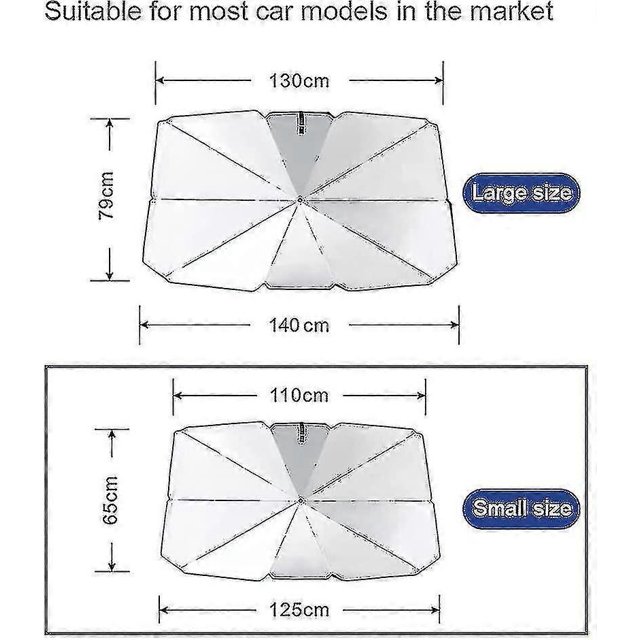 Car Sunshade Windshield Sun Shade, Titanium Silver Cloth Foldable Windshield Sun Shade Umbrella