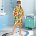 thumbnail image 5 of FORMRS Niños Bathrobe Unisex Hooded Robe Soft Plush Pajamas Sleepwear, Size 7-9T, Beige Leaves, 5 of 7