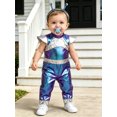 thumbnail image 4 of vastwit 2-Pieces Baby Alien Outfit Toddler Boys Girls Metallic Jumpsuit with Antenna Headband Blue 3T, 4 of 7