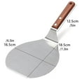 thumbnail image 3 of facefd Stainless Steel Pizza Spatula Paddle Cake Lifter Cookies Baking Tray Kitchen with Wooden Handle, 3 of 6