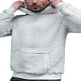 thumbnail image 3 of PENGXIANG Casual Solid Color Lightweight Pullover Hoodie  Men‘s Plush Sweatshirts, 3 of 5