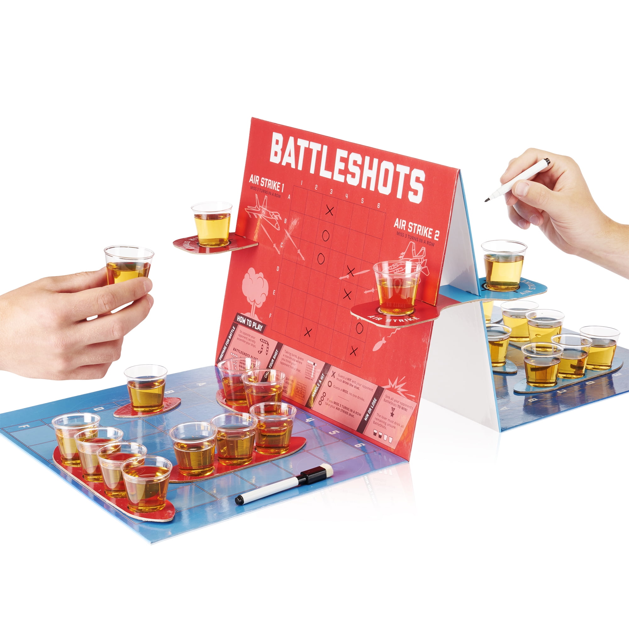 True War Shots Battle Shipwreck Drinking Board Game for Adults, Shot  Glasses for Any Liquor or Beer, 2 Player Red and Blue, Paper, Plastic, Set  of 1 - Walmart.com