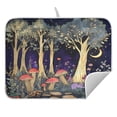 thumbnail image 5 of Ryvnso Mushroom Forest Dish Drying Mat for Kitchen Countertop 18x24 Large Dish Pad Drainer Rack Dish Sink Mats, 5 of 7