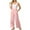 Pink, variant on cfhntfmh Jumpsuit for Women Cotton Fashion Elastic Waisted Adjustable Strap Lounge Romper Loose Wide Leg Outfits