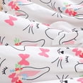 thumbnail image 3 of Little Girls Easter Bunny Egg Print 2 Piece Outfit Fashion Ribbon Bowknot Blouse With Lace Trim Pleated Skirt Sets Clothes, 3 of 9