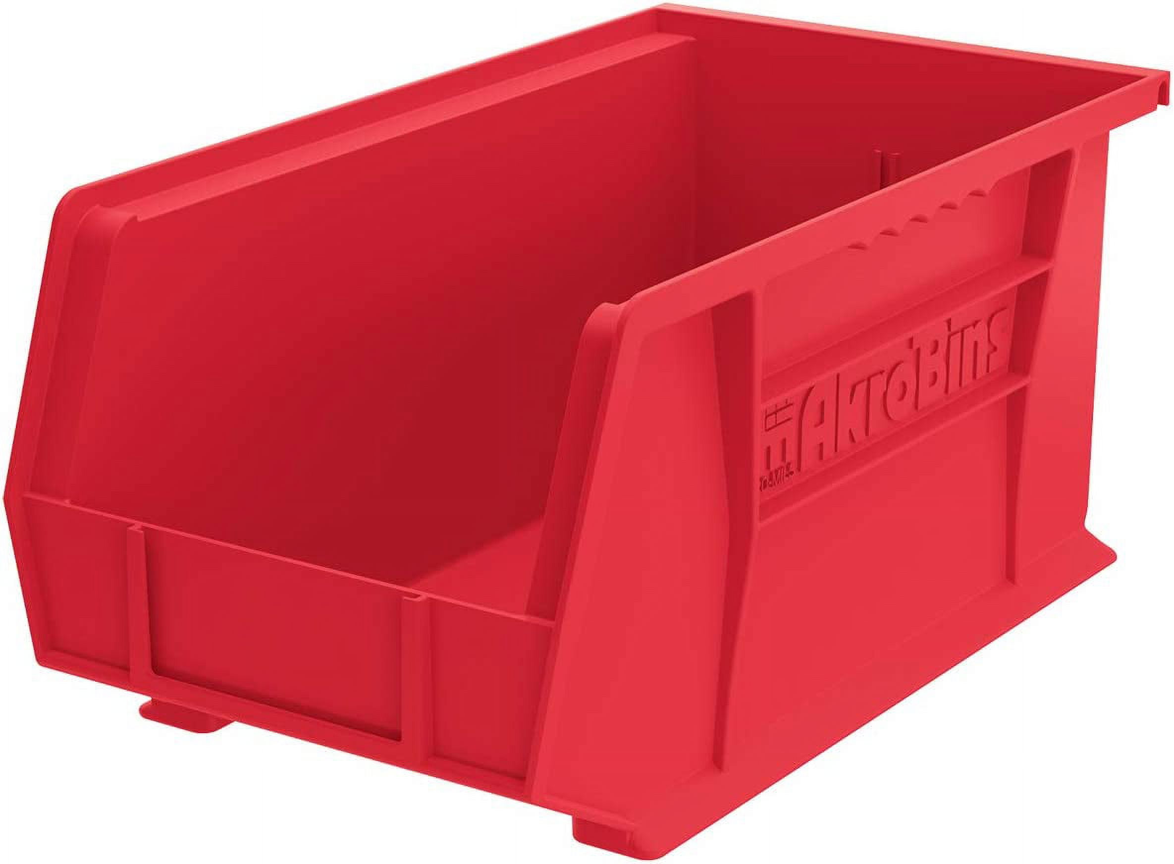 Akro-Mils Stackable Storage Bins, AkroBins Stacking Organizer, 15"x8"x7", Red, 12-Pack