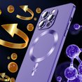 thumbnail image 6 of Magnetic Case Compatible with Strong MagSafe for iPhone 16 Pro Max, Liquid Frosted Case Shockproof Lightweight with Lens Protector Phone Cover for iPhone 16 Pro Max, Darkpurple, 6 of 8