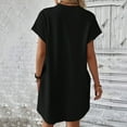 thumbnail image 4 of XDZJLR Robes pour Femmes T-Shirt Doux Tunique à Manches Courtes Ample avec Poches Robe, 4 of 7