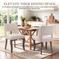 thumbnail image 2 of LEGAHOME Beige Upholstered Dining Chairs Set of 2, Modern Farmhouse Dining Room Chairs with Curved Backrest, Copper Nail Detailing and Solid Wood Legs for Kitchen, Dining Room, 2 of 8