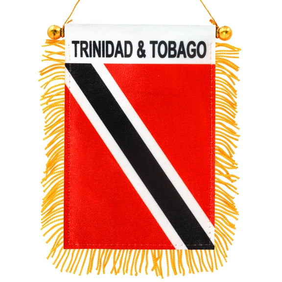 Anley 4 x 6 Inch Trinidad and Tobago Fringy Window Hanging Flag