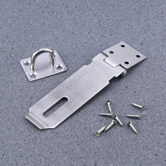 Raindrops 5 Inch Padlock Hasp Door Clasp Hasp Lock Latch Stainless Steel Lock For Fastening Gate Cabinet Door (Silver)