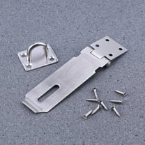 Raindrops 5 Inch Padlock Hasp Door Clasp Hasp Lock Latch Stainless Steel Lock For Fastening Gate Cabinet Door (Silver)