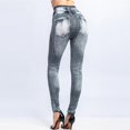 thumbnail image 4 of uublik Womens Pants Leggings High Waist Stretchy Classic Skinny Pants Slimming Jeggings Denim Trousers Pants, Gray, 4 of 5