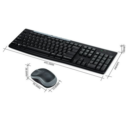 Gaming Keyboard and Mouse Combo 1000dpi Wireless Wireless connection Photoelectric Resolution 1000dpi for Gaming for Laptop, PC, Desktop, Computer /MAC Black