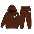 thumbnail image 2 of MAIHAN-Girls Winter Hoodie & Joggers Set 2-13 Years, Winter Hoodie and Pants 2-Piece Outfit, Cozy Warm Lined Sweatsuit for Boys and Girls(Brown3,12-13Years), 2 of 4