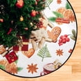 thumbnail image 4 of Coolnut Christmas Cookies Vintage Christmas Tree Mats Waterproof Tree Skirt, Hello Winter Xmas Tree Stand Tray Mat Floor Protector Pad for Holiday Party Decoration, 28.3", 4 of 6