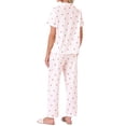 thumbnail image 3 of INSPIRE CHIC Women's Button Up Pajama Sets Short Sleeve Shirt Long Pants Lounge Set Sleepwear 2026 L Pink, 3 of 6