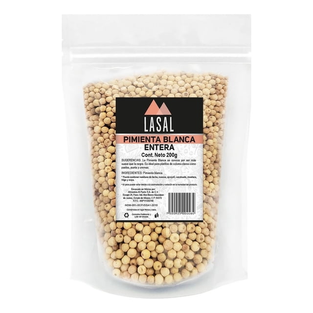 Pimienta Blanca Entera 200 Gramos Pouch Resellable