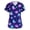 Dark Purple, variant on Halloween Witch Scrub Top Women Soft Stretch Hospital Nursing Tunic Top Soft Breathable V Neck Carer Uniform