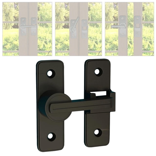 Cerradura de puerta de granero, perno de puerta interior, hardware duradero, pestillo de puerta de seguridad para el hogar, para oficina, hotel, dormi negro