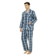 thumbnail image 1 of GLOBAL Conjunto de Pijama de Tejido Liso de Manga Larga para Hombre, Ropa de Dormir de Algodón, Ropa de Dormir Cómoda, Cuadros Azules Elegantes M, 1 of 3