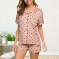 thumbnail image 2 of Pajamas for Women Set Short Sleeve Summer Lapel Shirt Plus Size Home Clothes Lounge Sets, 2 of 4