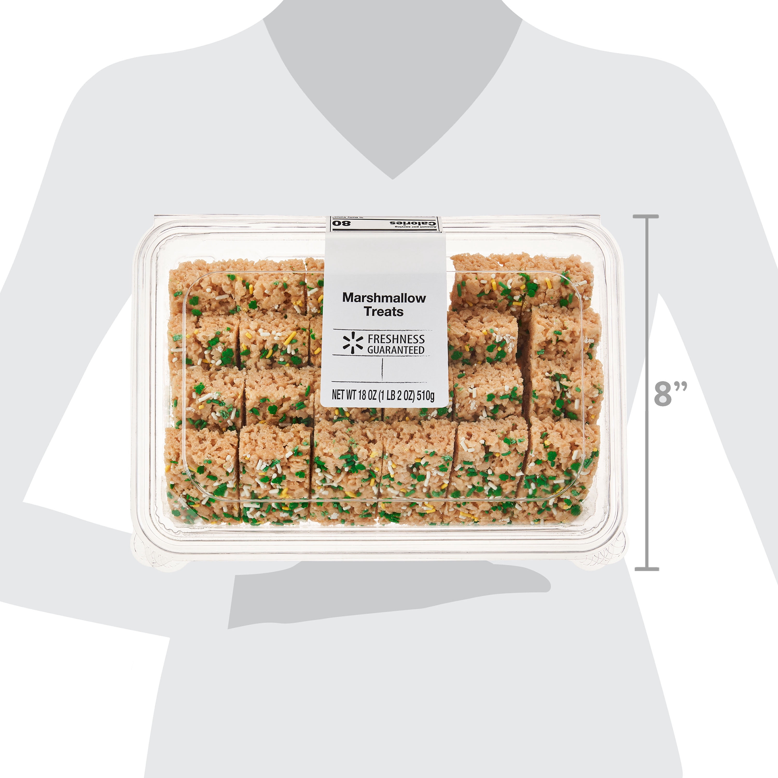 Freshness Guaranteed Marshmallow Treats with St Patrick's Day Sprinkles, 18 oz, 24 Count, Shelf Stable