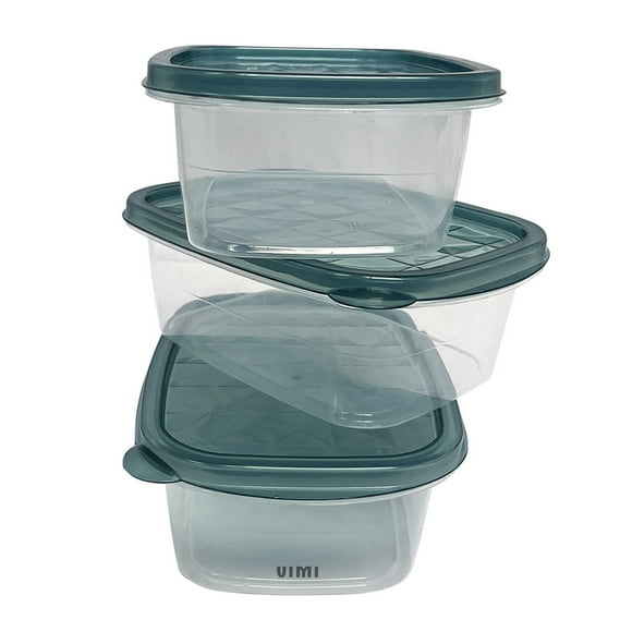 Set Con 3 Topper Recipientes Contenedores Para Alimentos De 1000ml C/u