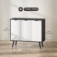 thumbnail image 3 of HOMCOM 36" Sideboard, Buffet Cabinet with Adjustable Shelves, Black, 3 of 10