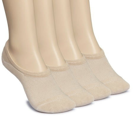 

ELYFER Women s Ultra Soft Bamboo No Show Liner Socks - 4 Pairs in Gift Box - Low Cut Non-Slip Invisible Athletic Casual Breathable Lightweight Cool Comfort Performance Socks for Women