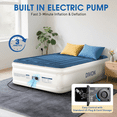 thumbnail image 4 of Divon Full Air Mattress with Built-In Pump, 18-inch Elevated Inflatable Airbed, Portable Blow Up Bed for Guests, Game Night Sleepovers, Blue, 4 of 11