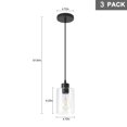 thumbnail image 2 of KLSS Modern Black Farmhouse Clear Glass Cylinder Pendant Light Fixture,Mini Pendant Lighting for Kitchen Island Decor - 4.75 Inch Shade, 2-58 Inch Co, 2 of 8