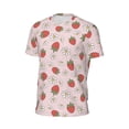 thumbnail image 6 of Wukai Strawberry Floral Print Men's Short-Sleeved Mesh T-Shirt,Quick-Dry Short Sleeve Workout T-Shirt-, 6 of 8