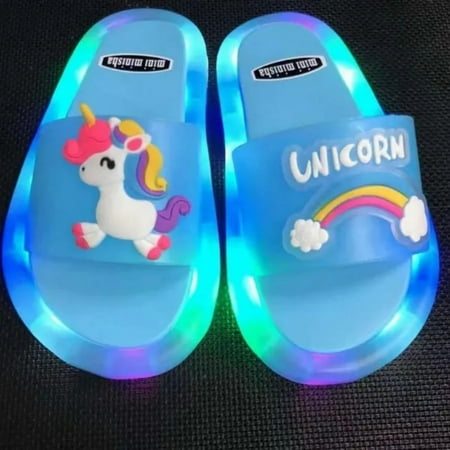 

Cute Cartoon Slippers With Light For Boys And Girls Non Slip Lightweight Open Toe Slippers For Indoor Outdoor Pool All Seasons