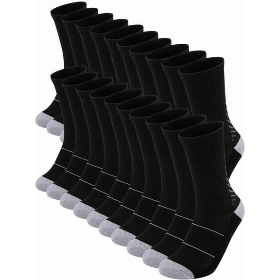 EALLCO 10 pairs Mens Athletic Socks Crew Socks Performance Cushion Socks Breathable Socks for Men