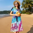 thumbnail image 4 of Balery Tropical Flamingo Summer Vestidos sueltos de manga corta para mujer, vestidos de verano 2025, vestidos casuales de corte A con vuelo., 4 of 6