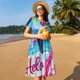 thumbnail image 4 of Easygdp Tropical Flamingo Summer para Vestido Transpirable de Mujer, Vestido Suelto de Manga Corta con Pliegues y Bolsillos para el Verano, 4 of 6