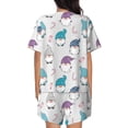 thumbnail image 6 of Fuzoiu cute winter Gnome Print Women's Short-Sleeved Pajama Set,Lounge Sleepwear Set,Womens Pajama Sets 2 Piece,Button-Up Top and Shorts with Pockets-Large, 6 of 7