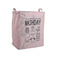 thumbnail image 1 of Bolsa de almacenamiento de ropa de 75 l Bolsas de ropa grandes con cordón Cestas de lavandería plegables con asa, rosa 43x33x52cm, 1 of 5