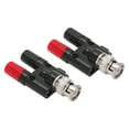 thumbnail image 1 of Conector adaptador divisor coaxial RF, 2 conectores BNC macho a conector banana hembra doble de 4 mm., 1 of 14