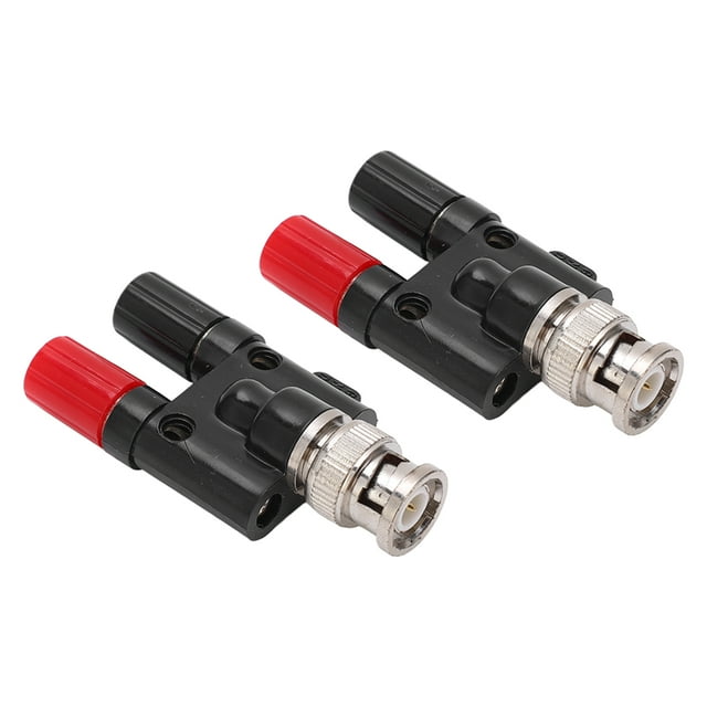 Conector adaptador divisor coaxial RF, 2 conectores BNC macho a conector banana hembra doble de 4 mm.