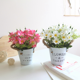 thumbnail image 4 of Cubo de hierro con cuerda de cáñamo y margaritas retro, simulación de planta de bonsái, artesanía de flores falsas, decoración con maceta, 4 of 6